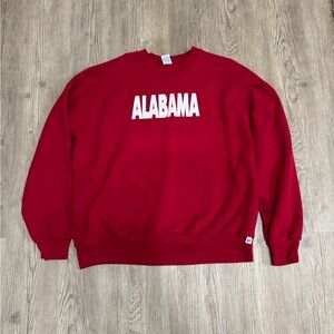 Vtg Russell Athletic Sweatshirt Mens Red Fleece Lined Alabama Crimson Tide 3XL